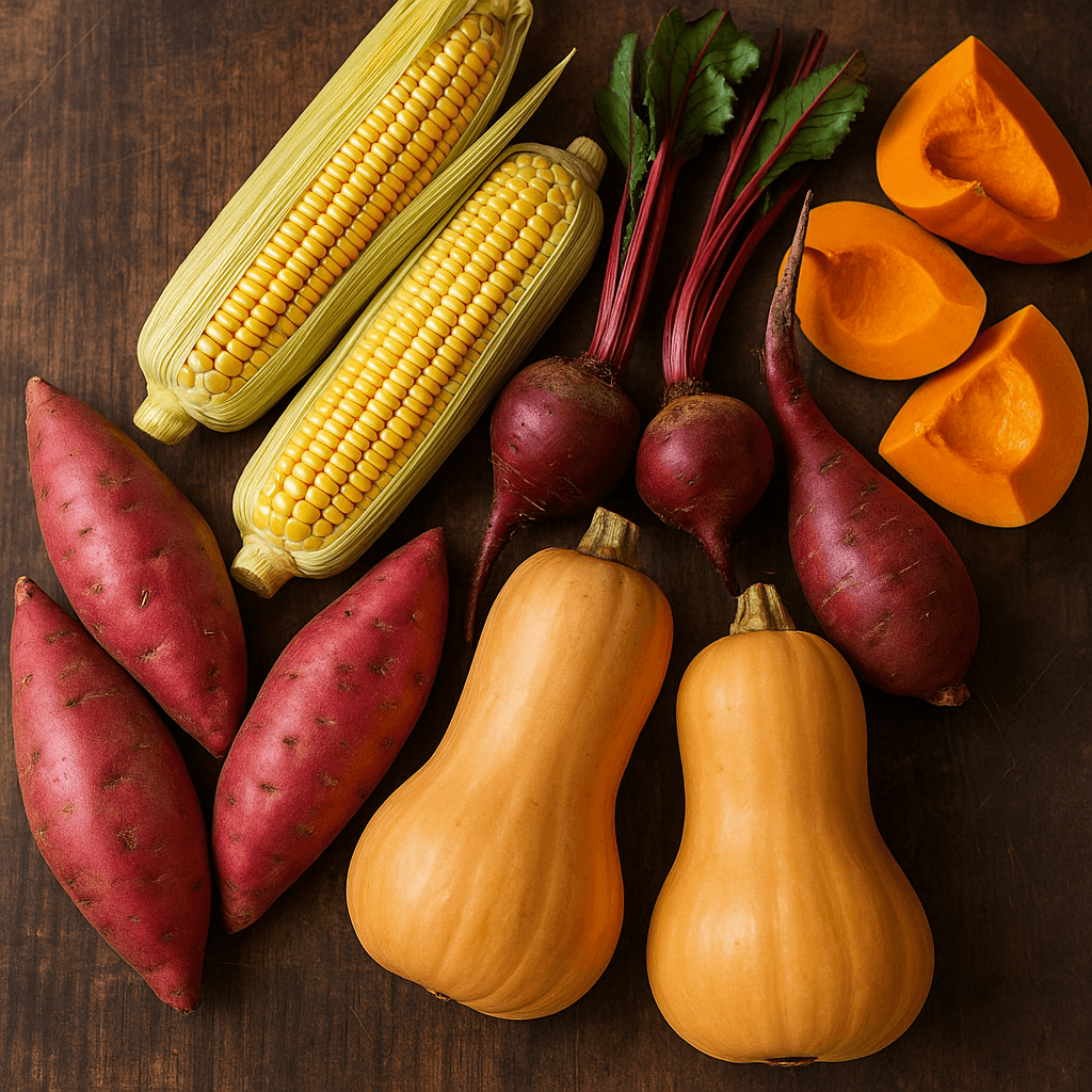 ۳. سبزیجات نشاسته‌ای (Starchy Vegetables)